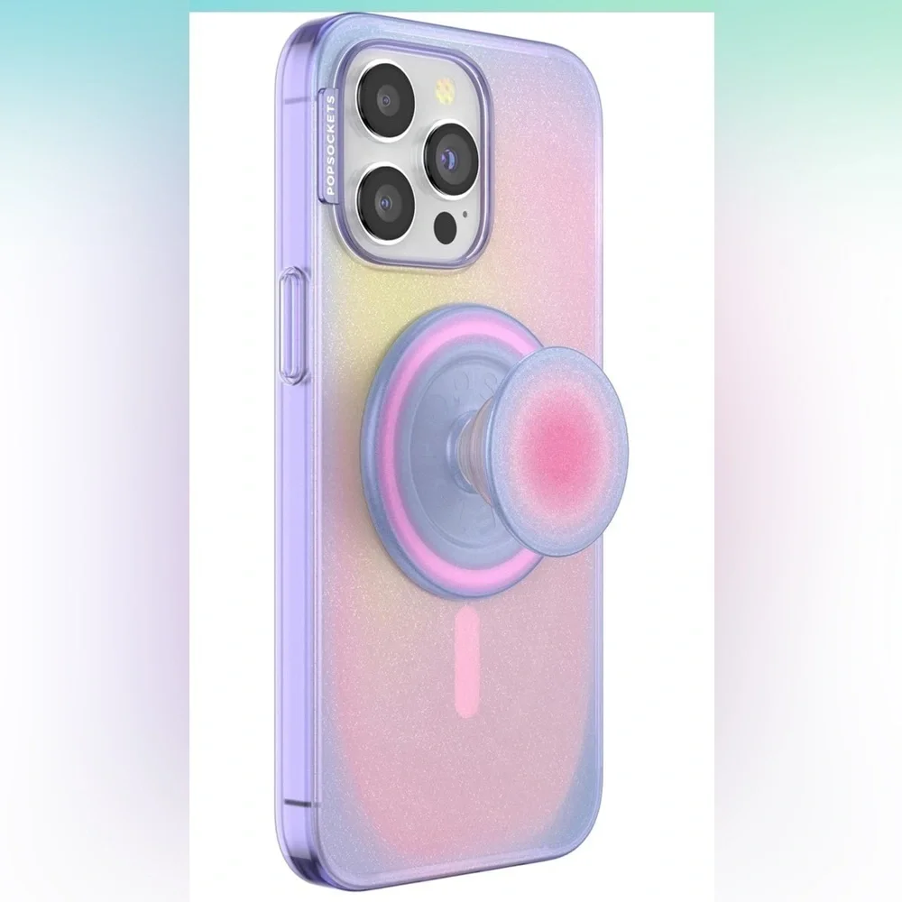 PopSockets iPhone 15 Pro Max Case w/ Round Phone Grip Compatible w/ MagSafe 0125